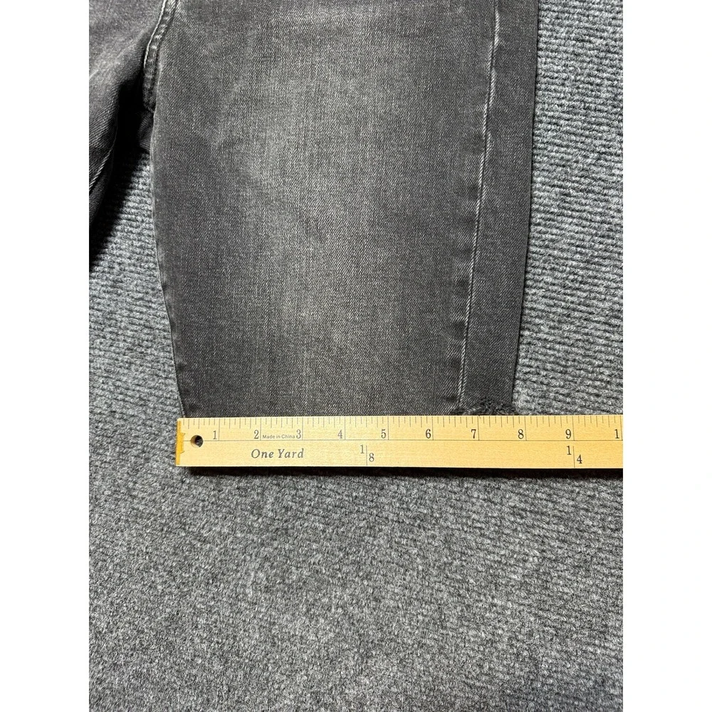 Denim Forum The Yoko Bermuda Short Women 29 Black High Rise Raw Hem Button Fly